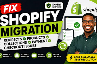 fix shopify migration redirects products collections checkout issues