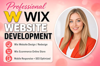 design or redesign wix website wix ecommerce store wix store with wix SEO