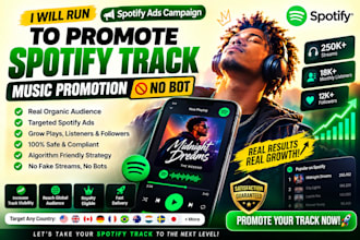 run spotify ads campaign to promote spotify track music promotion nobot