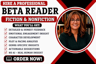 beta read critique, and review your romance, mystery, or sci fi fiction