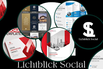 editable brochure design, real estate trifold and bifold luxury brochure design