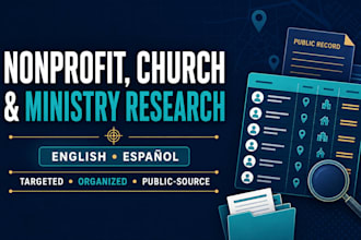 research a targeted list of nonprofits, churches or ministries