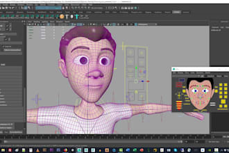 3d character rigging, 52 arkit blendshapes, facial rig in blender maya cc4 c4d