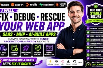 fix debug rescue lovable app base44 web app replit claude code supabase saas mvp