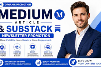 boost your medium article with organic promotion and audience growth