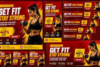 design website banner ads posts, hero images web header slider ecommerce graphic