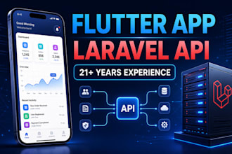 develop a flutter mobile app with a secure laravel API backend