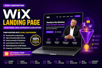 build wix landing page, sales funnel, email automation and lead capture