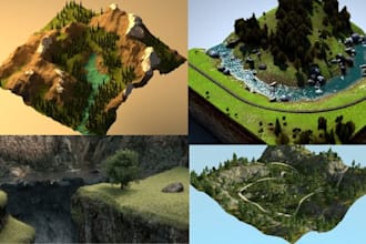 create custom 3d terrain map, landscape, topographic 3d map