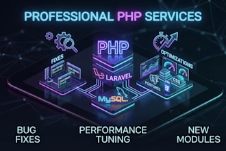 do professional PHP web development, bug fixes, features, and full apps
