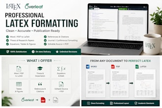format your document in latex or overleaf professionally
