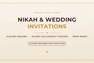 create custom nikah and wedding invitation cards