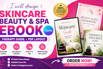 design skincare beauty spa ebook canva therapy guide PDF layout
