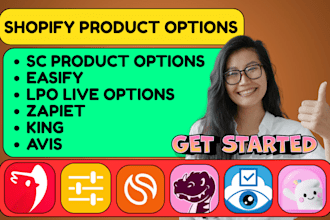 setup shopify product option sc easify lpo live product options zapiet king avis