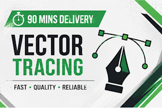 do manual vector tracing,redraw,convert image to vector