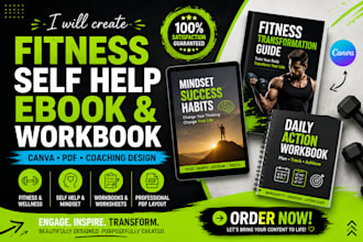create fitness self help ebook canva workbook PDF coaching design