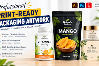 prepare print ready packaging artwork, labels and dielines