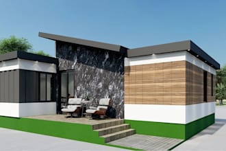 design modern shipping container house,modular prefab home render,autodesk revit
