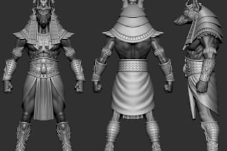 create a detailed 3d character sculpt, collectible figure or 3d printable mode