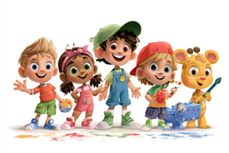 children book illustrations and children book cover