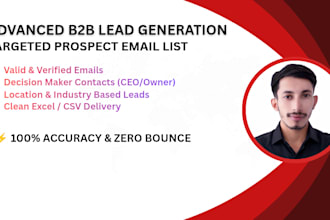 do targeted b2b lead generation, prospect email list building, and web research