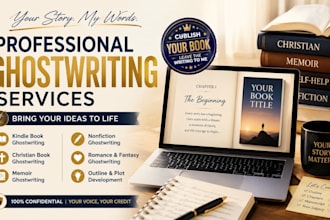 ghostwrite your kindle book, memoir, or christian novel manuscript