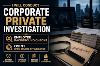 conduct corporate private investigation, employee background checks and osint