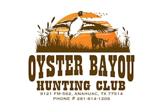 design vibrant oyster bayou hunting club logo