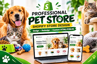 design or redesign a professional shopify store for pet niche