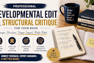 provide a professional developmental edit and structural critique for your book