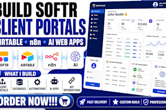 build custom softr client portal airtable database automation n8n ai webapp