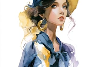 draw a watercolor fashion portrait