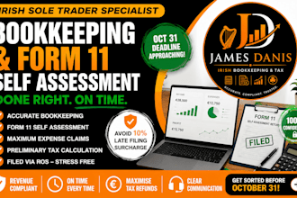 do your irish sole trader bookkeeping and annual self assessment form 11 return