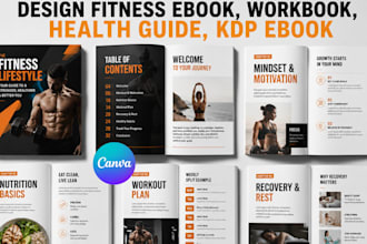 design canva fitness workout ebook coaching workbook training guide pdf in 24hrs
