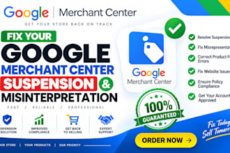 fix google merchant center suspension and merchant center misrepresentation