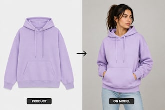 create on model apparel photos from your product shots