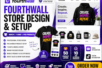 design fourth wall website design fourthwall store set up merch tshirt product