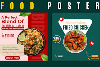 design eye catching food posters and instagram posts