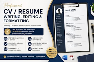 write, edit and professionally format your CV or resume
