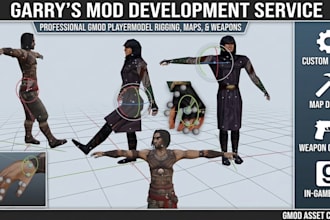 create custom gmod player model, maps, weapons for garrys mod