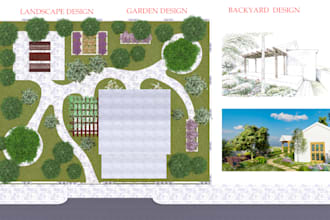 create backyard landscape design, garden design, patio as a landscape architect