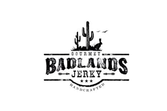 design gorgeous badlands jerky logo