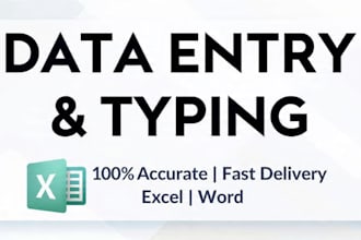 do fast data entry, typing and excel work