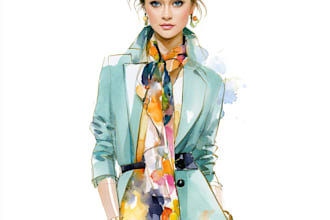 draw fashion watercolor illustration in authors style