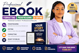 do book proofreading, ebook editing and book formatting