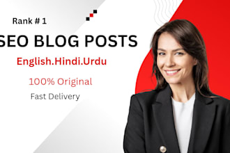 write SEO blog posts in english hindi urdu