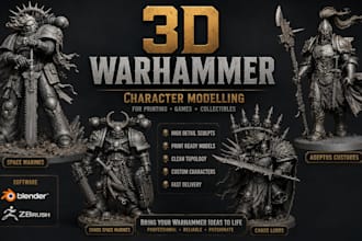 sculpt 3d miniatures tabletop figurines 3d models dnd warhammer for 3d printing