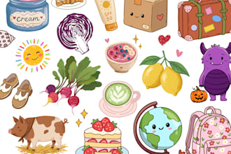 draw custom cartoon illustration