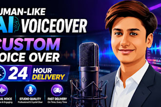 deliver text to speech human like ai voiceover and custom voice over in 24 hours