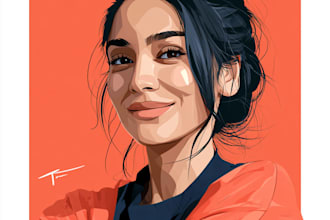 design a realistic vector cartoon portrait